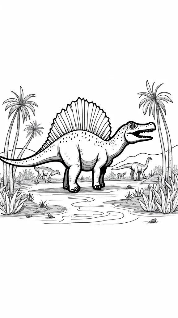 Páginas para colorear de Spinosaurus imprimibles